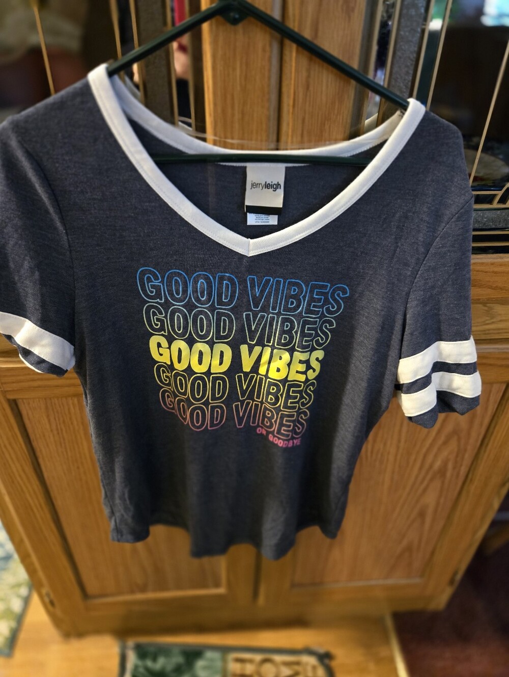 Jerry Leigh 'Good Vibes' Navy Graphic Tee